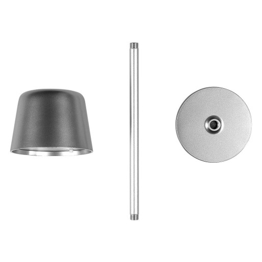 TALYA, led stona lampa, sjajno metalna