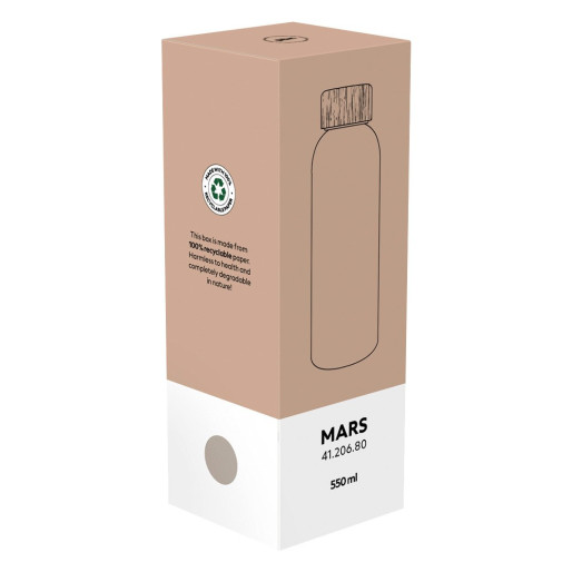 MARS, vacuum insulated bottle, 550 ml, silver