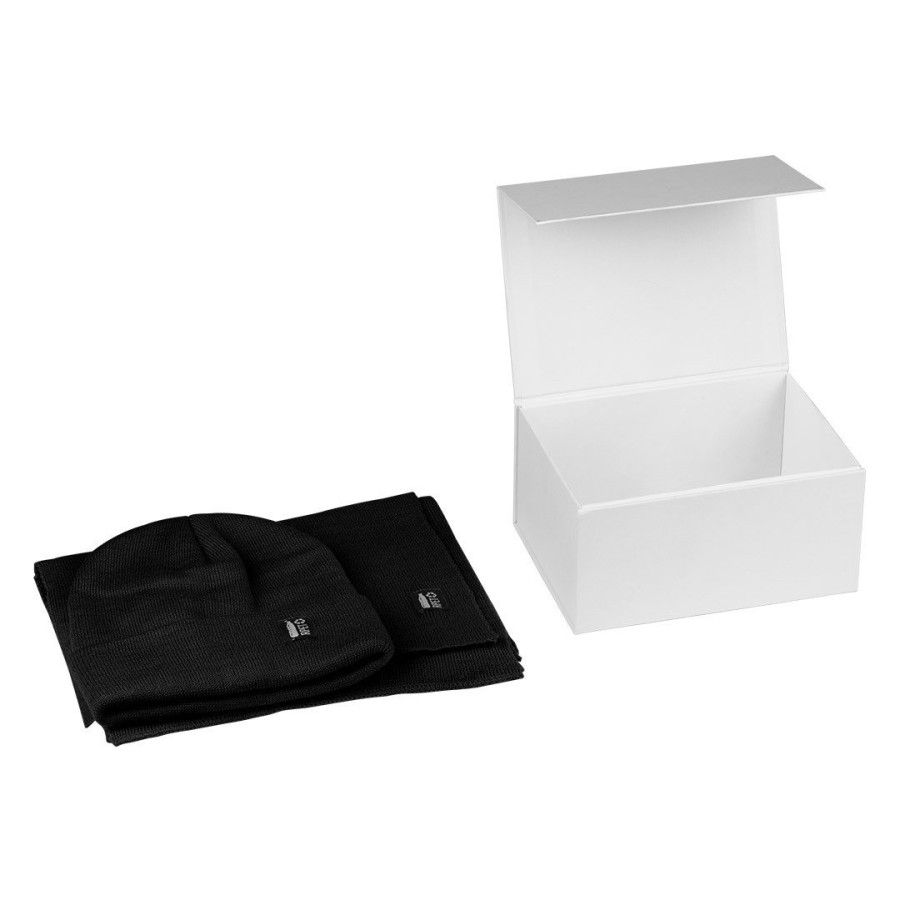 NORDIC SET, zimska kapa i šal, rpet poliester, crni