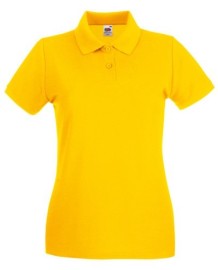 Fruit of the Loom, Ladies Premium Polo, Women's Premium Polo Shirt, Sunflower Yellow, M