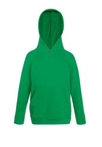Fruit of the Loom, Kids Lightweight Hooded Sweat, Children's Hooded sweatshirt, kelly green, 7-8
