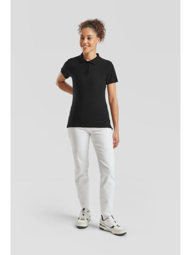 Fruit of the Loom, Ladies Premium Polo, ženska premium polo majica, crna, XS