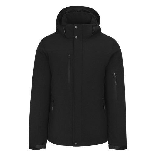 TROOPER, softshell jacket with detachable hood, black