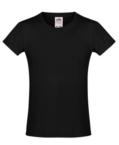 Fruit of the Loom, Sofspun, Women's Cotton Short Sleeve T-shirt, Black, 12-13