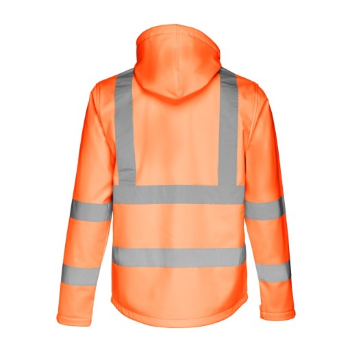 THC ZAGREB WORK. High-visibility softshell jacket for men, with removable hood