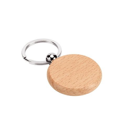 STEWIE ROUND. Okrugli privezak za ključeve od bukovog drveta