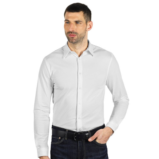 COLLINS LSL MEN, men's long sleeve shirt, white