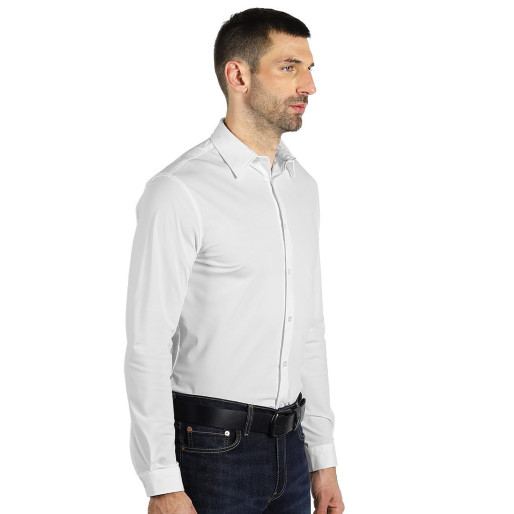 COLLINS LSL MEN, men's long sleeve shirt, white