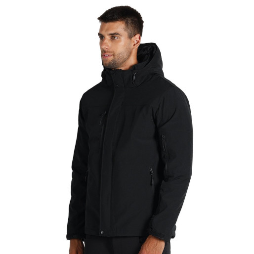 TROOPER, softshell jacket with detachable hood, black