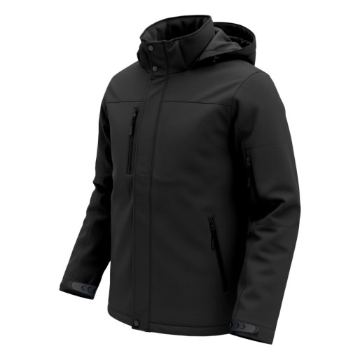 TROOPER, softshell jakna sa skidajućom kapuljačom, crna