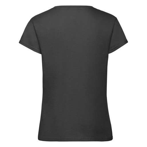 Fruit of the Loom, Sofspun, women's cotton cotton short sleeve t-shirt, black, 7-8