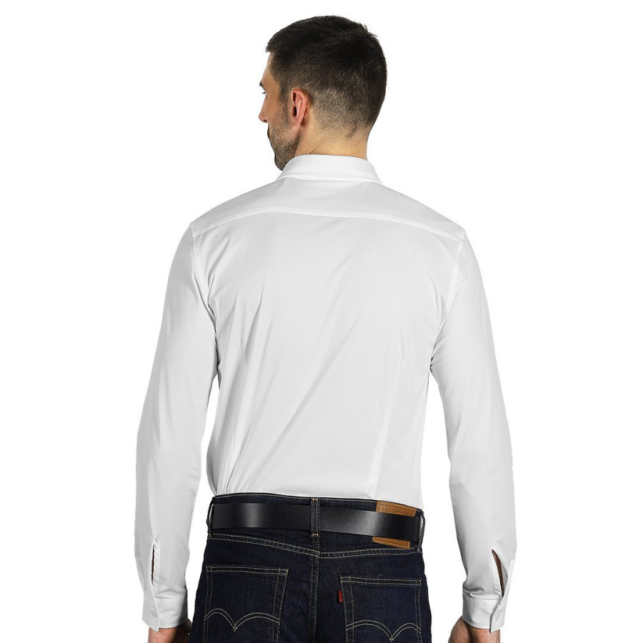 COLLINS LSL MEN, men's long sleeve shirt, white