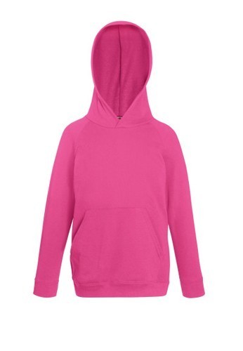 Fruit of the Loom, Kids Lightweight Hooded Sweat, children's hooded sweatshirt, fuchsia, 7-8
