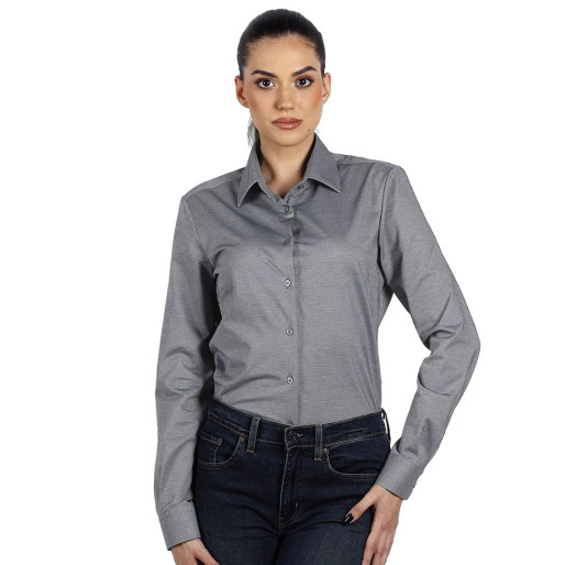 GRANT LSL WOMEN, women's long sleeve shirt, gray