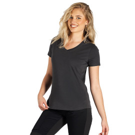 TARGET V LADY, women's v-neck t-shirt, 100% cotton, slim fit, dark gray