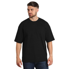 BIG T, oversized organic cotton t-shirt, 220 g/m2, black