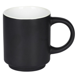 FRESCA, stoneware stackable mug, 180 ml, black