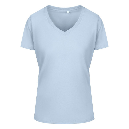 TARGET V LADY, ženska pamučna majica, v-izrez, 160 g/m2, svetlo plava