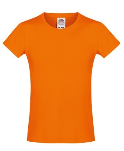 Fruit of the Loom, Sofspun, women's cotton cotton t-shirt, orange, 5-6
