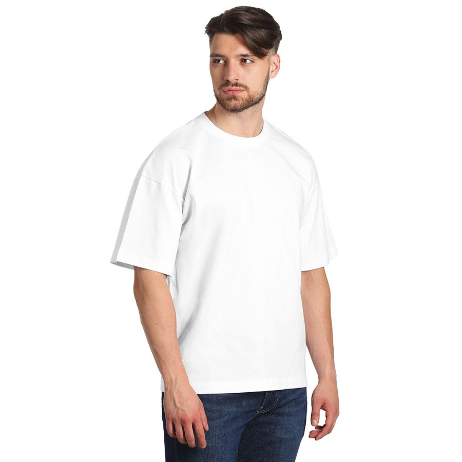 BIG T, oversized organic cotton t-shirt, 220 g/m2, white