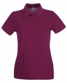 Fruit of the Loom, Ladies Premium Polo, ženska premium polo majica, burgundi, S