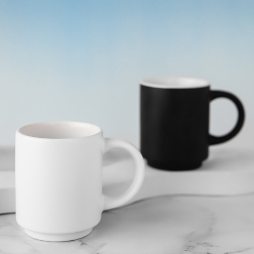 FRESCA, stoneware stackable mug, 180 ml, white