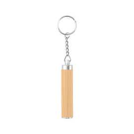 RACHEL. Bamboo and ABS key ring with LED torch