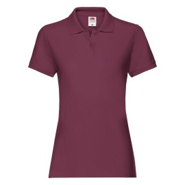 Fruit of the Loom, Ladies Premium Polo, women's premium polo shirt, burgundy, L