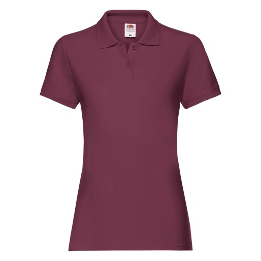 Fruit of the Loom, Ladies Premium Polo, ženska premium polo majica,burgundi , L