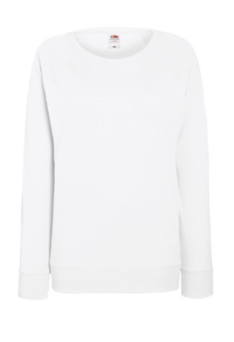 Fruit of the Loom, Ladies Raglan Sweat, women's classic sweatshirt, white, S