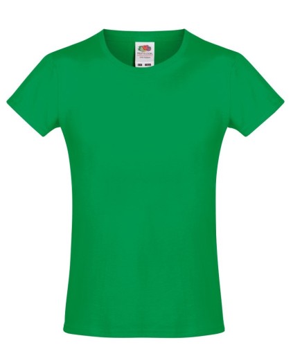 Fruit of the Loom, Sofspun, Women's Children's Cotton Short Sleeve T-shirt, kelly green, 7-8