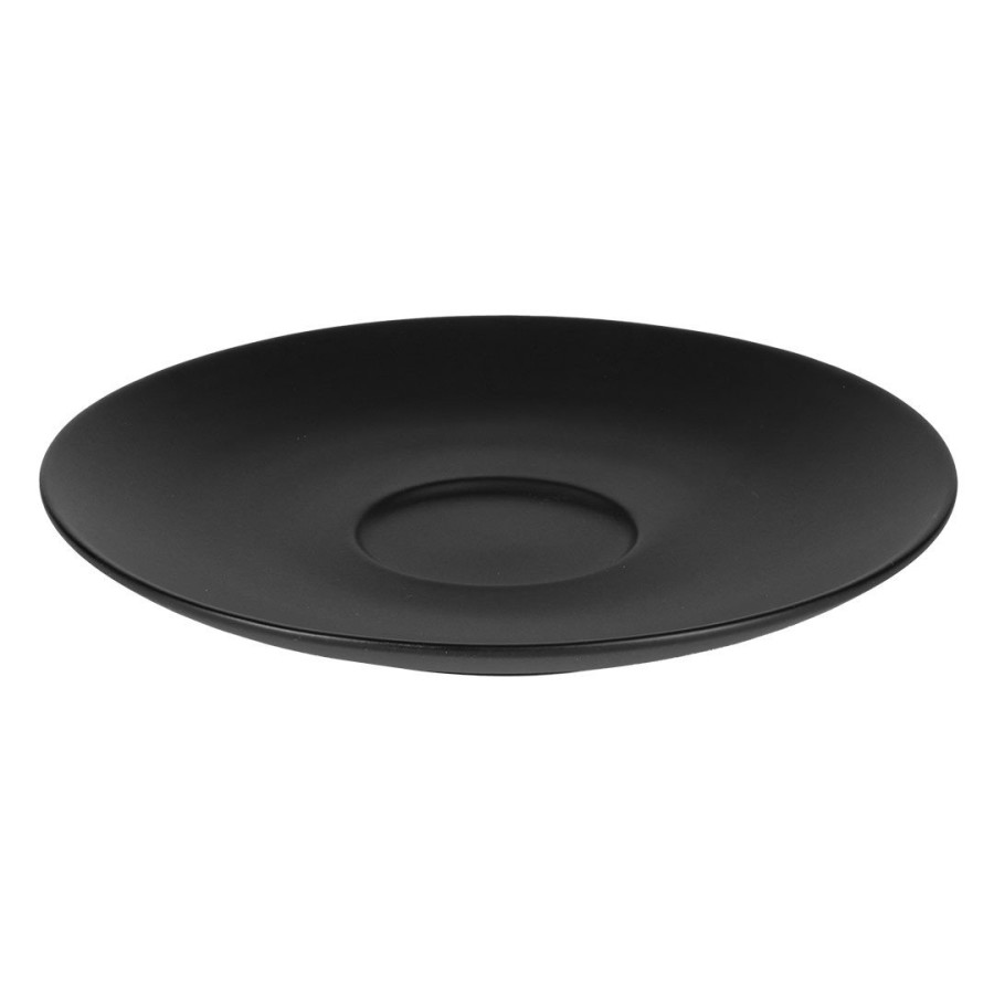 TOTEM, stoneware cappuccino cup and saucer, 200 ml, black