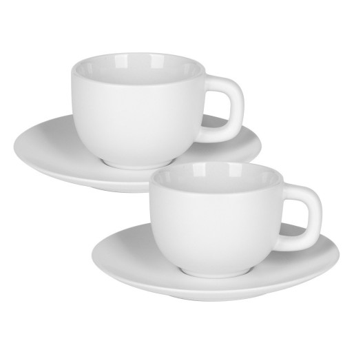TOTEM, keramička šolja za cappuccino sa tacnom, 200 ml, bela