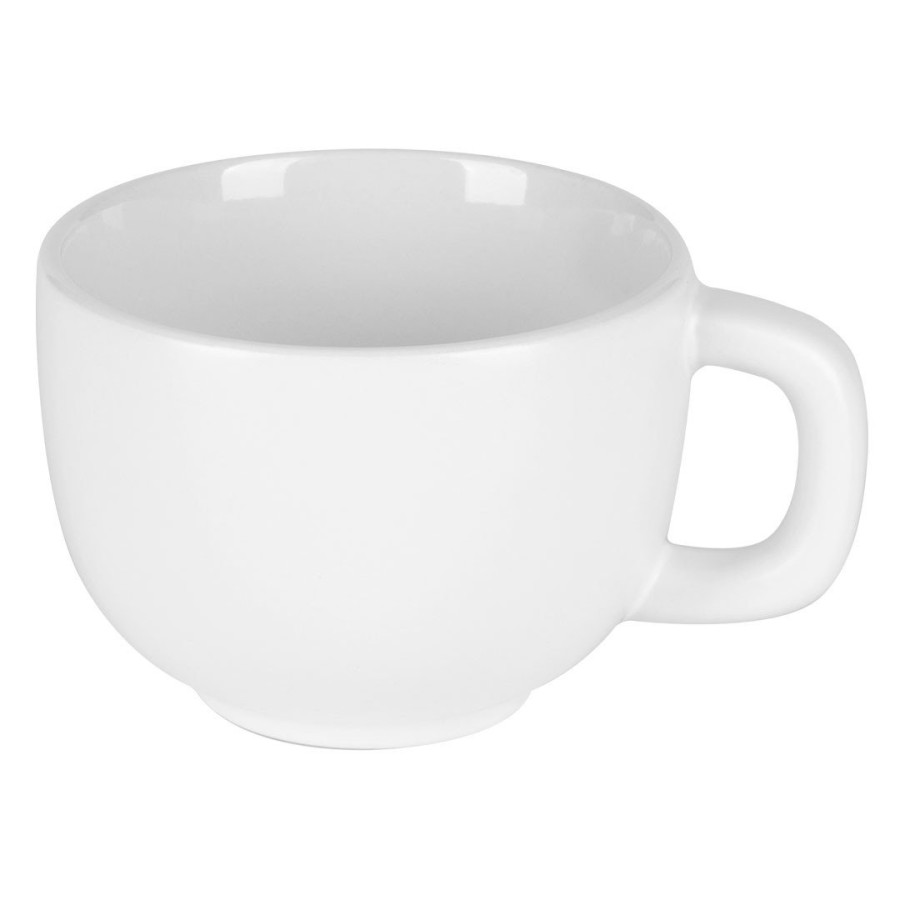 TOTEM, stoneware cappuccino cup and saucer, 200 ml, white