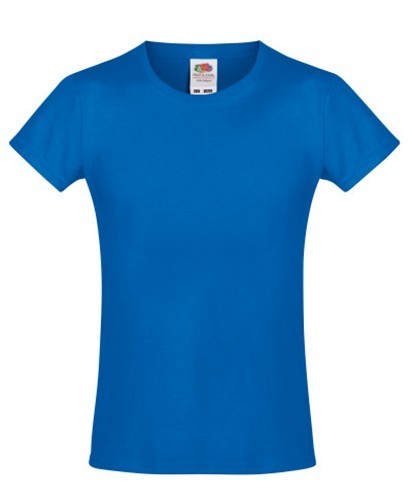 Fruit of the Loom, Sofspun, women's cotton cotton t-shirt, royal blue, 12-13