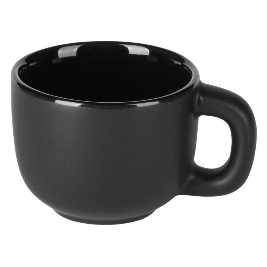TOTEM MINI, stoneware espresso cup and saucer, 85 ml, black