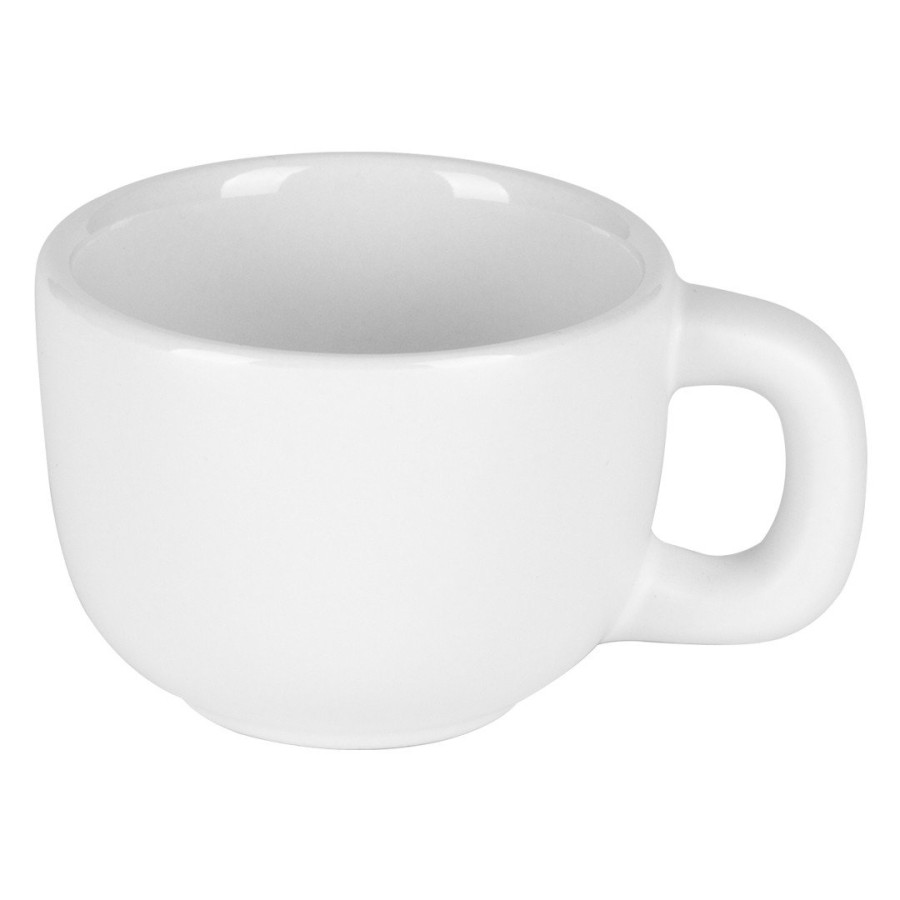 TOTEM MINI, stoneware espresso cup and saucer, 85 ml, white