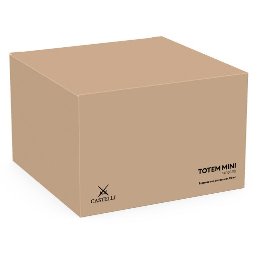 TOTEM MINI, keramička šolja za espresso sa tacnom, 85 ml, bela