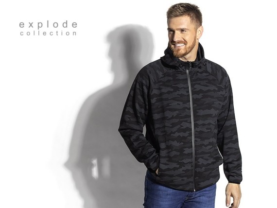 GUERILLA, unisex camouflage hooded sweatshirt, dark gray