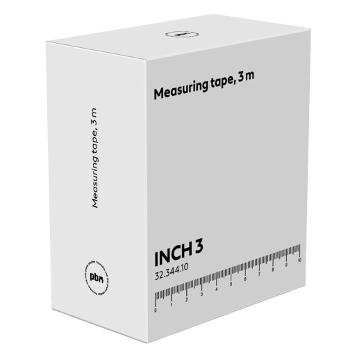 INCH 3, measuring tape, 3m, black