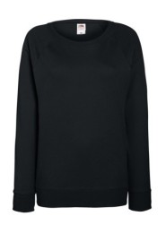 Fruit of the Loom, Ladies Lightweight Raglan Sweat, ženski klasični duks, crna, XL
