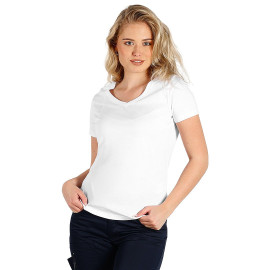 TARGET V LADY, women's v-neck t-shirt, 100% cotton, slim fit, white