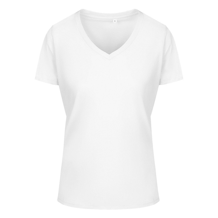TARGET V LADY, ženska pamučna majica, v-izrez, 160 g/m2, bela