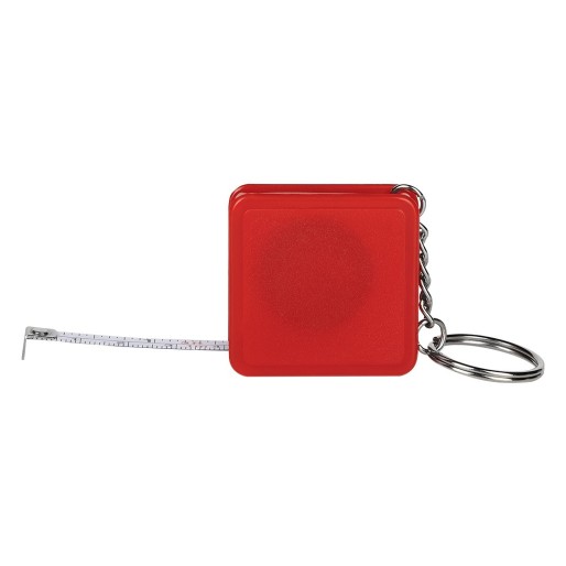 MILE, plastic key holder with measuring tape, 1 m, red