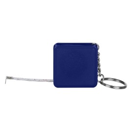 MILE, plastic key holder with measuring tape, 1 m, blue