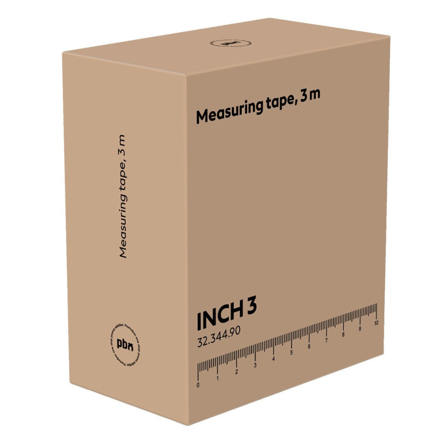 INCH 3, measuring tape, 3m, white