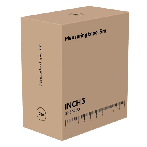 INCH 3, measuring tape, 3m, white