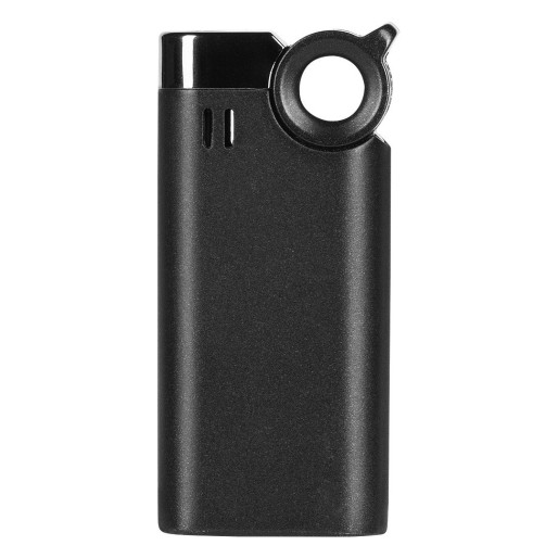 DON, metal lighter with jet flame, metallic black