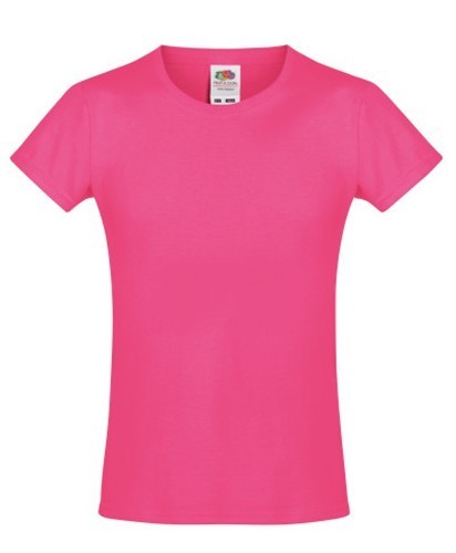 Fruit of the Loom, Sofspun, women's cotton cotton short sleeve t-shirt, fuchsia, 14-15