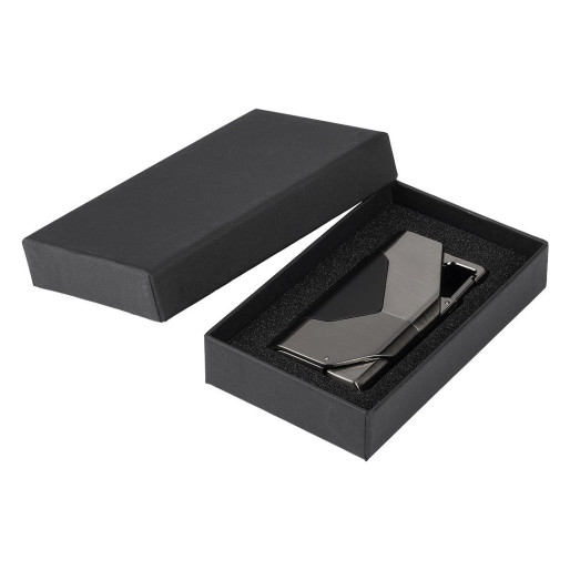 DUKE, metalni upaljač sa turbo plamenom, tamno metalni